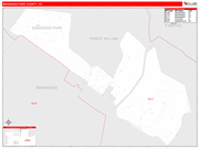 Manassas Park County Digital Map Red Line Style